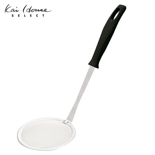 貝印 Kai House SELECT かす揚げ 100mm ブラック DE-5871 ｜ かすあげ 網じゃくし あみじゃくし 揚げ物 日本製