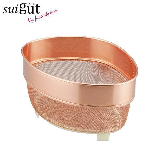 サイズ（約）:幅21.7×奥行15.8×高さ12.3cm重量（約）:200g材質:本体/純銅　表面加工/クリア塗装　足部/ABS樹脂品番:SUI-6086製造国:日本メーカー:和平フレイズ三角コーナー 生ゴミ 水切り 水はけ メッシュ シン...