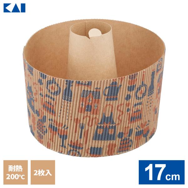 サイズ（約）:直径16.8×高さ12.7cm重量（約）:22g材質:クラフト紙耐熱温度:200度品番:DL7226製造国:日本メーカー:貝印円形 焼き型 シフォンケーキ オーブン対応 オーブンOK 紙製 北欧柄 製菓用品 製菓グッズ 手作り...