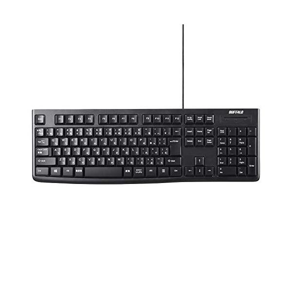 バッファロー BUFFALO USB接続 有線スタンダードキーボード ブラック BSKBU105BK