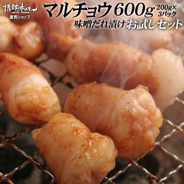 焼き肉 焼肉 セット 肉 バーベキューセット マルチョウ味噌だれ漬けお試しセット600g 送料無料 q 焼き肉 情熱ホルモン直売ショップ Yahoo店 通販 Yahoo ショッピング
