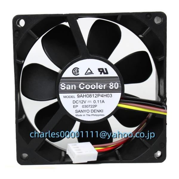新品 Sanyo 8025 9AH0812P4H03 12V 0.11A 8CM PWM ファン : EmonoStore