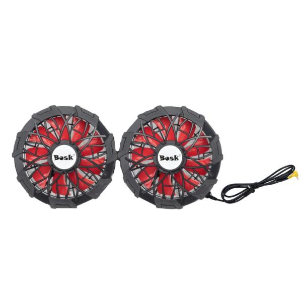 カラー：ブラック　ファン色：レッド素材: ABS作業服用ファンセットとなります。交換用としてご購入下さい。セット内容:ファン2台、DCケーブルx1（バッテリー・電池ユニットは付きません）。【高品質ファン】 ブラシレス純銅DCモーター、9つの...