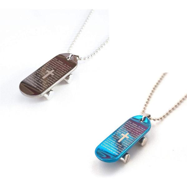 送料無料 お買い得 スケートボード スケボー ネックレス メンズ 十字架