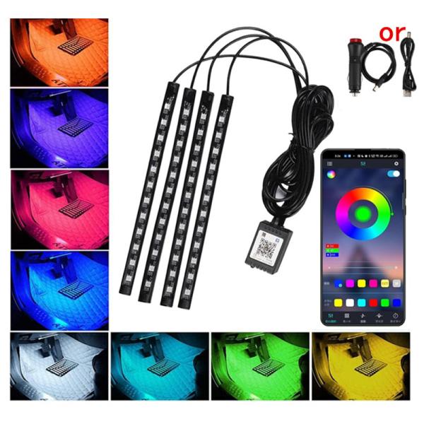 【スマホアプリで簡単操作】スマートフォンのアプリ（iOS / Android 両対応 Bluetooth搭載機種）でON/OFF、色変更、明るさ調整、モード設定などが設定できます。色や点滅モードを選ぶだけなので使い方も直観的で簡単です。ミュ...