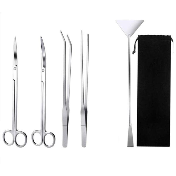 水槽のお手入れに必須の5セット【パッケージ内容】カーブピンセット×1、ストレートピンセット×1、カーブハサミ×1、ストレートカーブ×1、サンドフラッター×1、収納袋×1【サイズ】ピンセット：27cm、ハサミ：25cm、サンドフラッター：32...