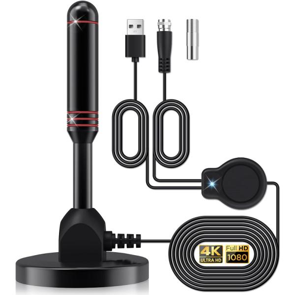 室内用の小型デジタルテレビ用アンテナです。地デジの電波などを受信し、増幅安定させてハイビジョンテレビなどに送ります。外部の大型アンテナに接続出来ない環境や、ちょっとしたテレビの活用時に役立ちます。【内容】アンテナ＆増幅器セット 英語説明書付...