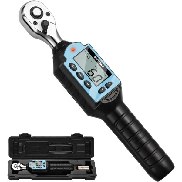 デジタル式のトルクレンチで、数字で確認出来る為、分かりやすく使い勝手が良いトルクレンチです。ブザーにより、規定値に近い事や、規定値到達を教えてくれます。トルクの測定範囲から、4種類御座いますので、目的に有った範囲のレンチをお選び下さい。測定...