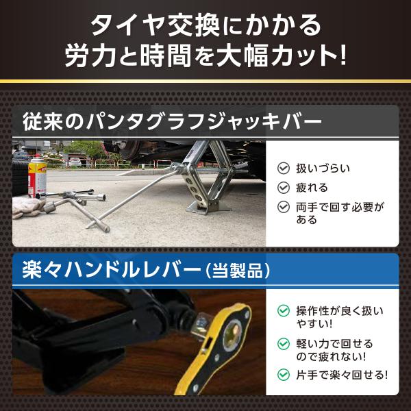 パンタジャッキ 車 省力 ハンドル レバー ジャッキアップ 工具 車 