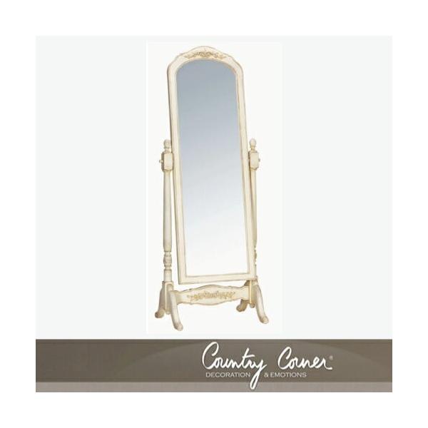 鏡 姿見 壁掛け おしゃれ 全身 スタンド フランス家具 シャビー カントリーコーナー 開梱設置付き Springboardmarketing