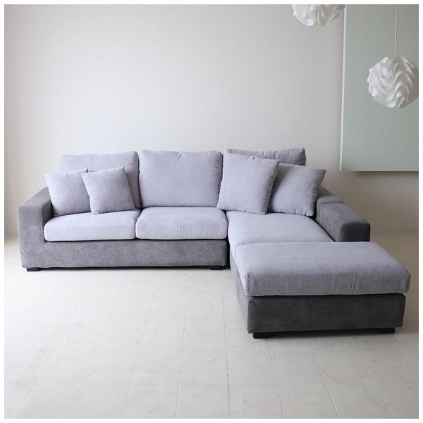 カウチソファ 3人掛け コーナーソファ L字 3way 開梱設置付き おしゃれ 商品 グレー