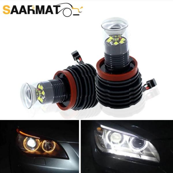 【並行輸入品】2個 LEDエンジェルアイライト 60W H8 XBDチップ HIDバルブ BMW E60 E61 E63 E64 E70 X5 E71 X6 E