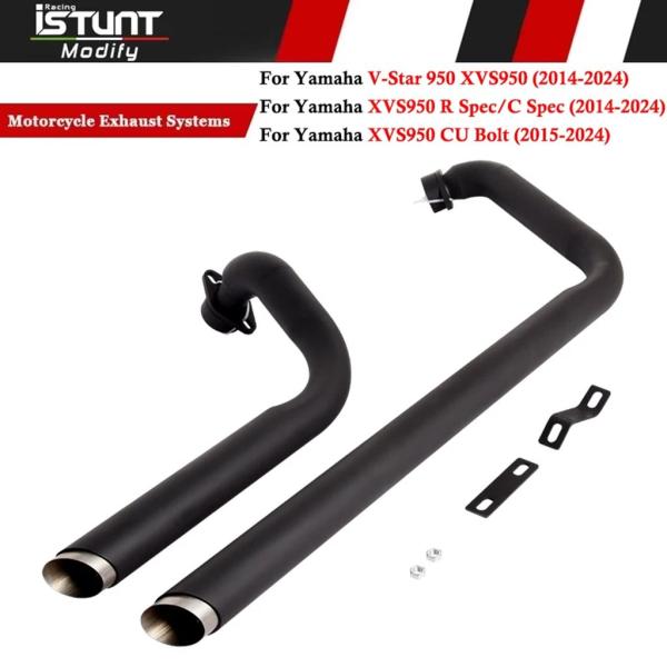 【並行輸入品】ヤマハ V スター 950 XVS950 R スペック/C スペック 2014-2024 バイクデュアル排気システムマフラーパイプ XVS950 CU ボルト 2015-2024