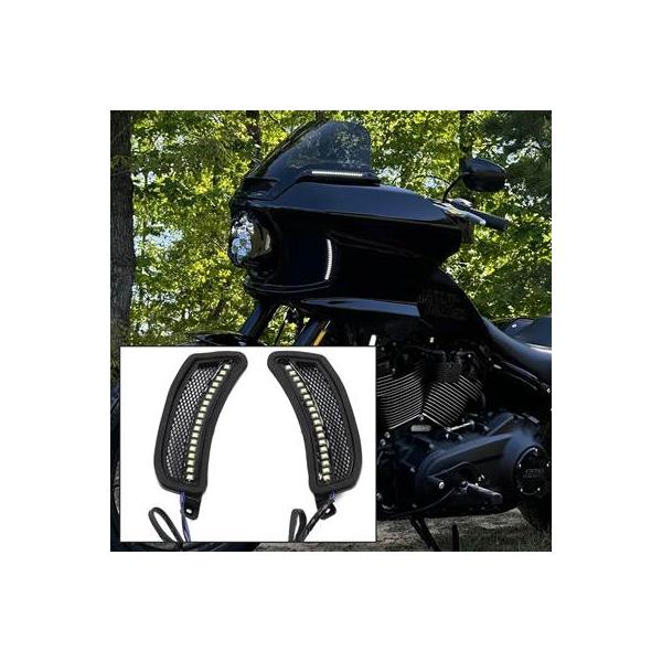 並行輸入品】 バイク用白色LEDライト ヘッドライト ベント