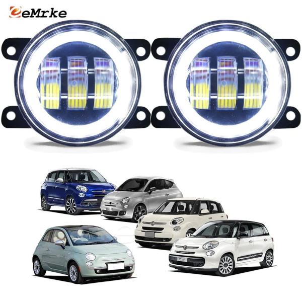 並行輸入品 LEDフォグランプレンズ フィアット500 312 500l 500x パンダ プント セディシ エンジェルアイ カードライビングラン
