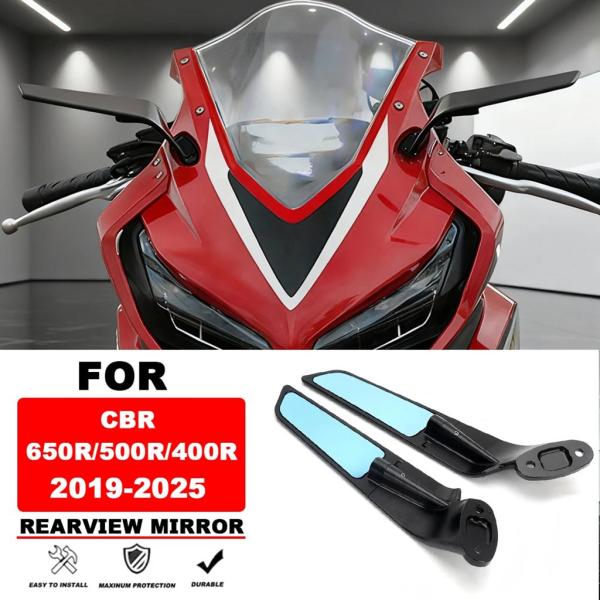 並行輸入品 バイクリアビューミラーステルスマラーウィングレット CNC アルミ 2019-2025 ホンダ CBR 650R CBR 500R CBR 400R