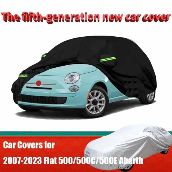 並行輸入品 カーカバー カスタム 2007-2023 フィアット 500/500C/500E アバルト ドア 雨よけ 防塵 UVカット 屋外 防水