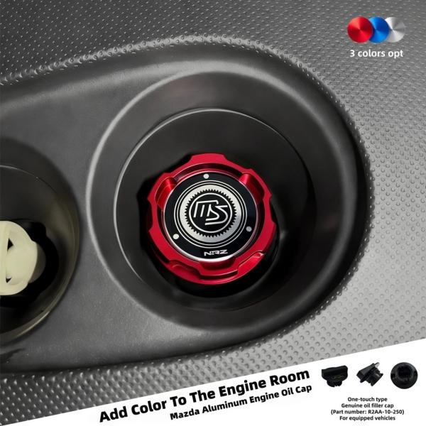 並行輸入品 アルミエンジンオイルキャップマツダスピード マツダ2 デミオ マツダ3 アクセラ マツダ6 MX-5 CX-3 CX-5 CX-4 CX-30