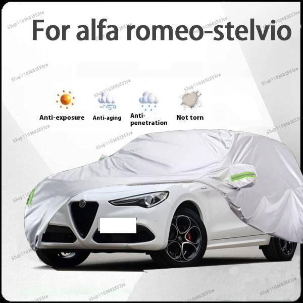 並行輸入品 アルファロメオ用 - ステルヴィオ適合車カバー 防水 防塵 サンシェード UVカット 防雪 | 一日中保護するフルカバー