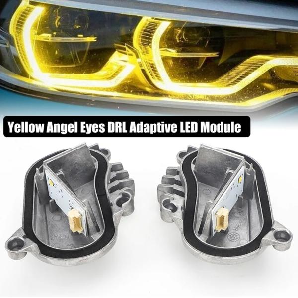並行輸入品 BMW M3 M4 F80 F82 F83 F32 F33 F36 LCI 430I 440I用ヘッドライトイエローエンジェルアイズDRLアダプティ