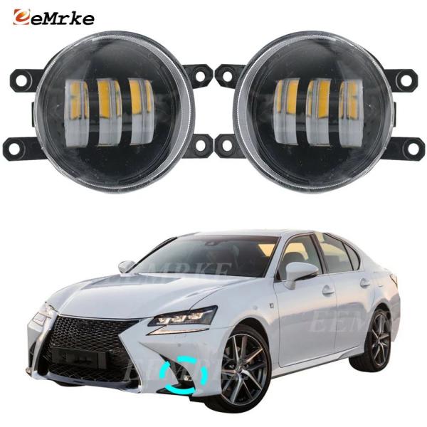 並行輸入品 Led フォグランプアセンブリ 15 ワット車 PTF 白黄色ライト DRL レクサス GS L10 GS200t GS300 GS350 GS30