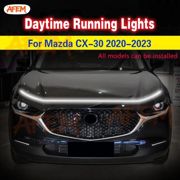 並行輸入品 マツダ CX-30 2020-2023 12V LED デイタイムランニングライトフォグランプ自動装飾ムードランプ防水柔軟車 DRL