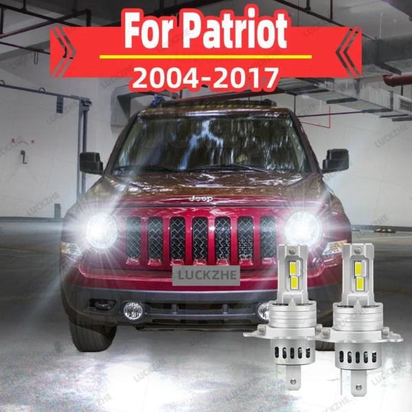 並行輸入品 ジープパトリオットMK74用LEDヘッドライト2個 ハイビームロービーム 2004年〜2017年式