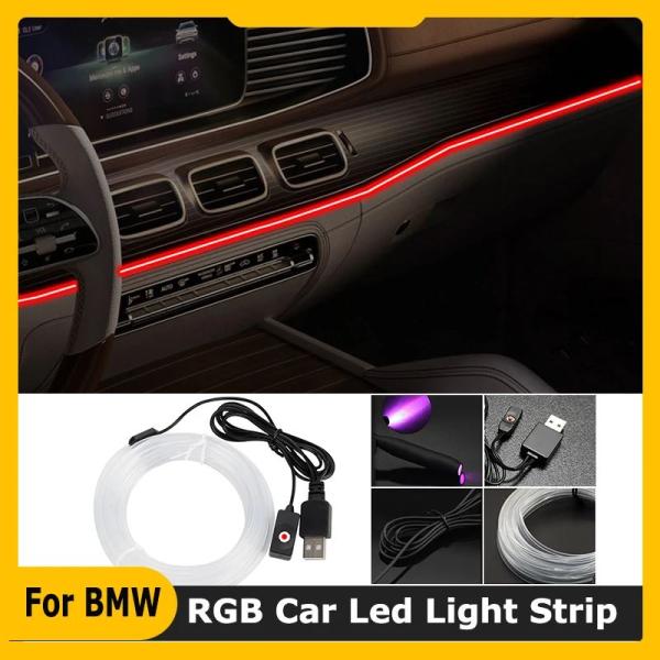 並行輸入品 3M/5M RGB車内インテリアアンビエントライトLEDムードランプストリップ BMW 3シリーズ F30 F31 F34 F35 E90 E91 