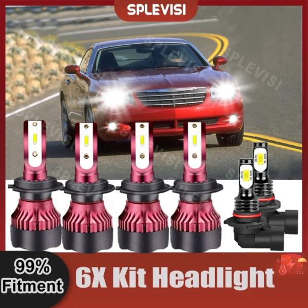 並行輸入品 LEDヘッドライトコンボ クライスラークロスファイア用 ハイビーム ロービーム フォグランプ 交換用 9V-36V 48000LM 2