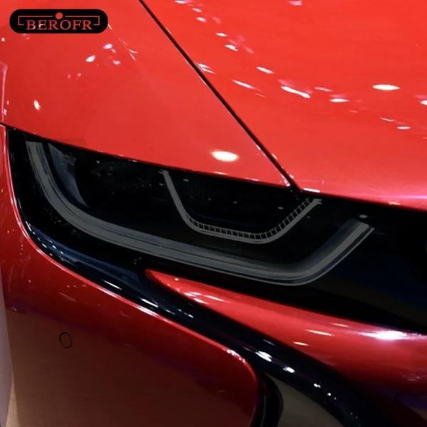 並行輸入品 2 個 BMW i8 2014-2020 ヘッドライトクリア TPU ティントブラックビニール保護フィルムステッカーアクセサリー