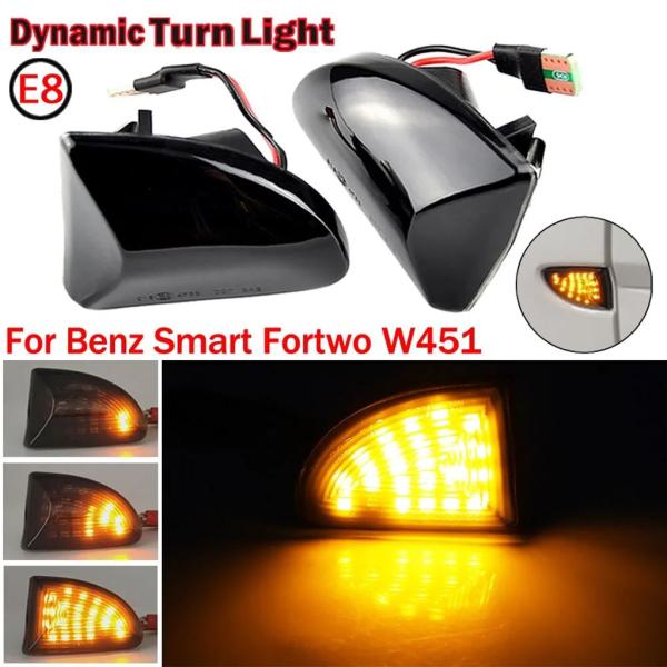 並行輸入品 1 ペア LED ダイナミック車ウインカーサイドミラーマーカーランプウィンカーライトアクセサリースマートフォーツー 4