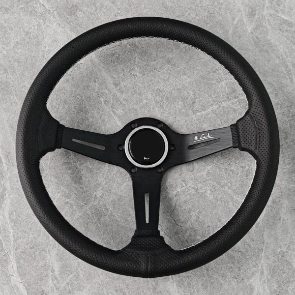 並行輸入品】汎用14インチ350mm JDMレザーオートレーシング