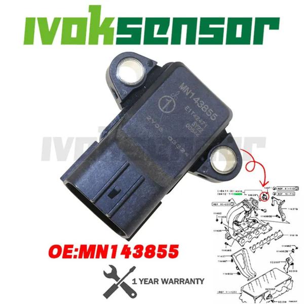 【並行輸入品】MN143855 E1T42471 mapセンサーインテークマニホールド絶対ブースト圧三菱ランサー 9 pajeiro turbina L200 1.6L 1.3L