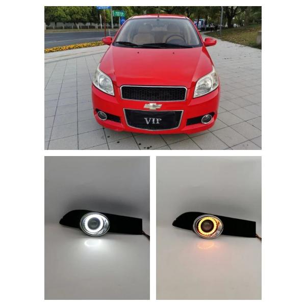 並行輸入品 シボレー アベオ ソニック 2009 2010 2011 用  LED フォグランプ アセンブリ フロントバンパー フォグランプ エンジェルアイ デ