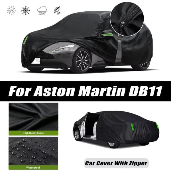 並行輸入品 アストンマーティンDB11用カーカバー屋外防水日差し雨雪からのUVカットジッパーデザインブラックカーカバーアクセサリー
