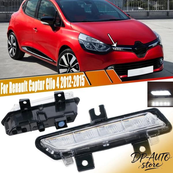並行輸入品 ルノー キャプチャー クリオ 4  2012 - 15 用 フロントバンパー  LED フォグランプ デイタイムランニングライト ウインカー