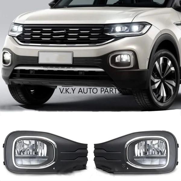 並行輸入品 フォルクスワーゲン T-Cross 2020 2021 2022 用 フロントバンパー  LED  フォグランプ DRL デイタイム