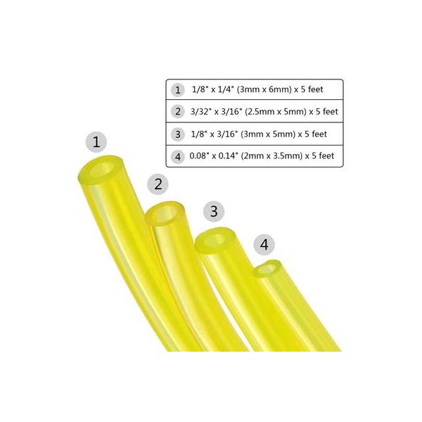 【並行輸入品】 ガソリン燃料ガスラインパイプ 燃料オイルチューブ トリマー用ホースライン チェーンソー 鋸 チェーンソー 2x3.5mm 3x5mm 3x6mm 2.5x5mm 4個 1