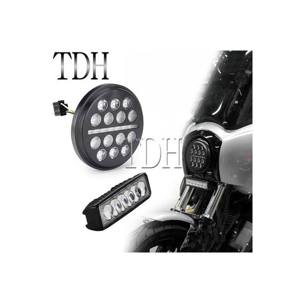 並行輸入品】 5.75 インチバイクヘッドライト 6インチ LEDライトバー