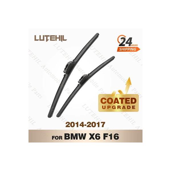 【並行輸入品】 Lutehil-bmw コーティングフロントガラス用シリコンフロントワイパーセット bmw x6 f16 2014-2017 2015 2016