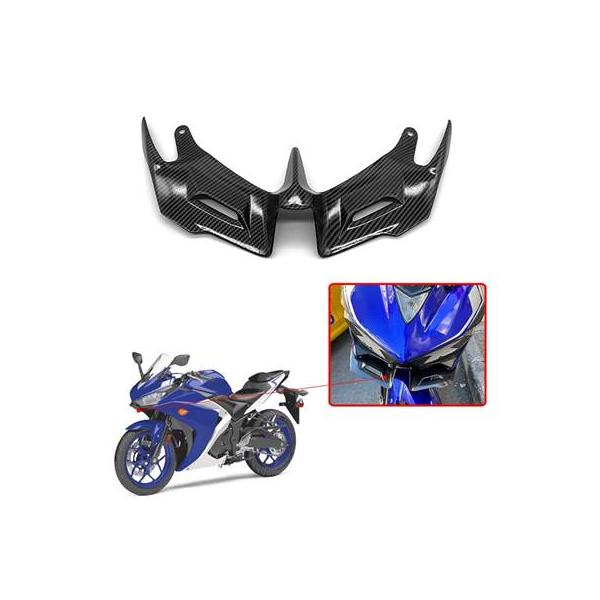 ヤマハ YZF-R25 R3 フロントウィングレット カウル 並行輸入品】 バイク用カーボンカバー 空力フロントウィングレット YZF