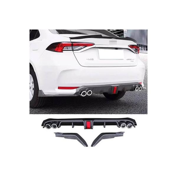 【並行輸入品】 リアディフューザー トゥヨタカローラ2019-2023セダン 光沢黒ボディキット リップバンパー スポイラー プラスチックスプリッター