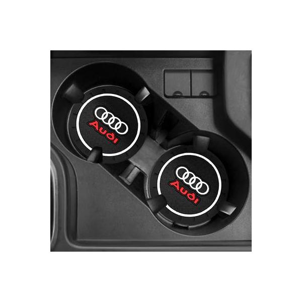 アウディカーカップスロット用滑り止めマット 2ピース カーアクセサリー a4 tt a6 a3 a8 q3 q5 q7 q8