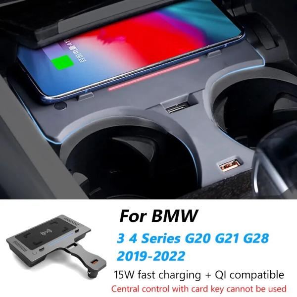並行輸入品】 bmw 車 チーワイヤレス充電器 12v 3 4シリーズ G20 G21