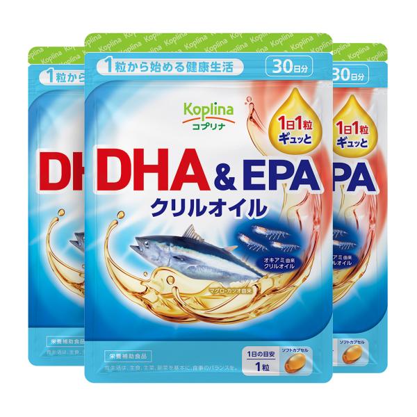 Koplina（コプリナ） ＼56％OFF／DHA＆EPA クリルオイル 30粒 3袋