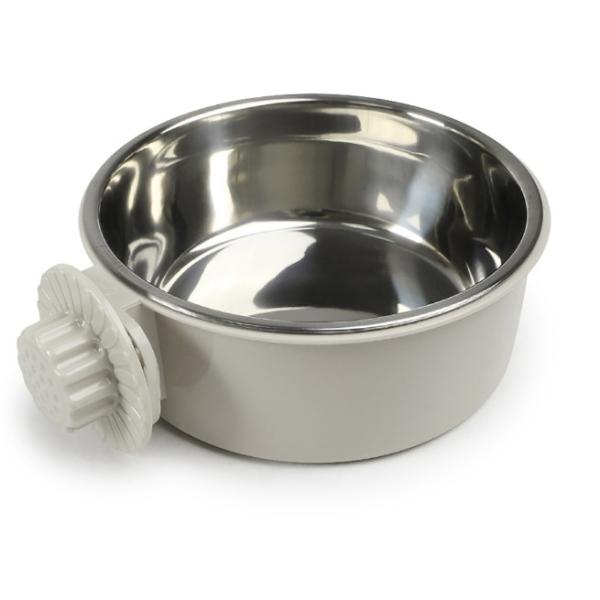 【並行輸入品】ケージ用 フードボウル 《M グレー》 ハンガー ペット食器 餌入れ 猫 犬 うさぎ 小動物用 ペットゲージ ペットボウル(ゆうパケット、送料別商品)