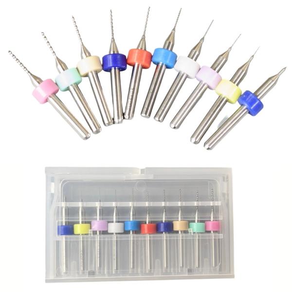 【並行輸入品】極細ドリルビット 10本セット 超硬 0.1-1.0mm 精密 穴あけ マイクロドリル 基板 プラモデル(ゆうパケット、送料別商品)