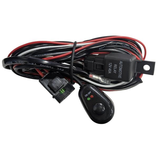 【並行輸入品】汎用 フォグランプ スイッチ付き 作業灯配線キット 12V 40A リレーハーネス 電源 LEDライト ワークライト(ゆうパケット、送料別商品)