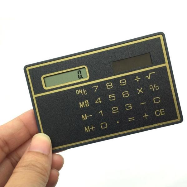 並行輸入品】カード型 ソーラー電卓 《ブラック》 コンパクト 薄型