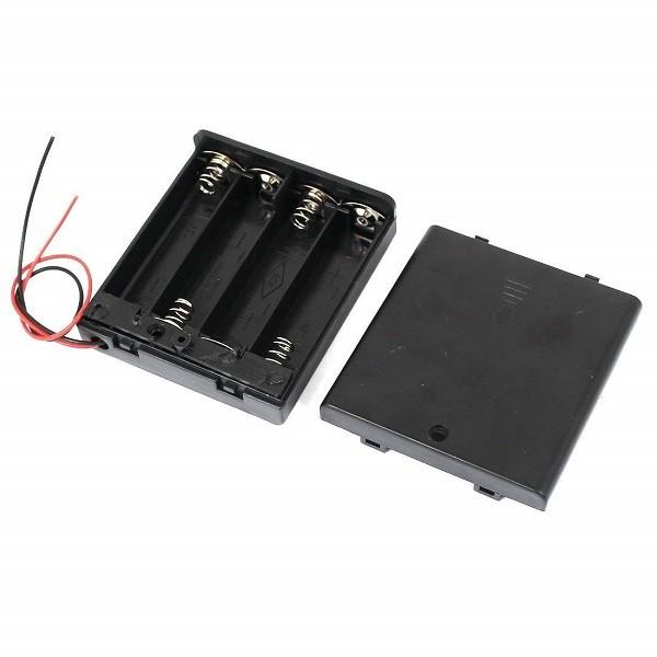 【並行輸入品】電池ボックス 単3電池 4本用 スイッチ付き 単三電池 電池ケース 工作 .